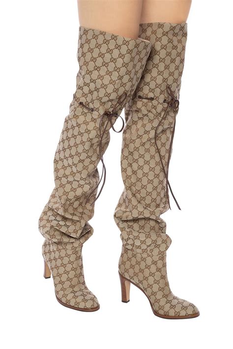 gucci boots with cactus|Gucci thigh high boots sale.